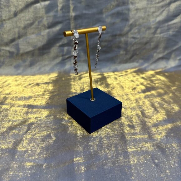 APM Monaco Galet Sterling Silver Silver Teardrop Earrings - Picture 2 of 6